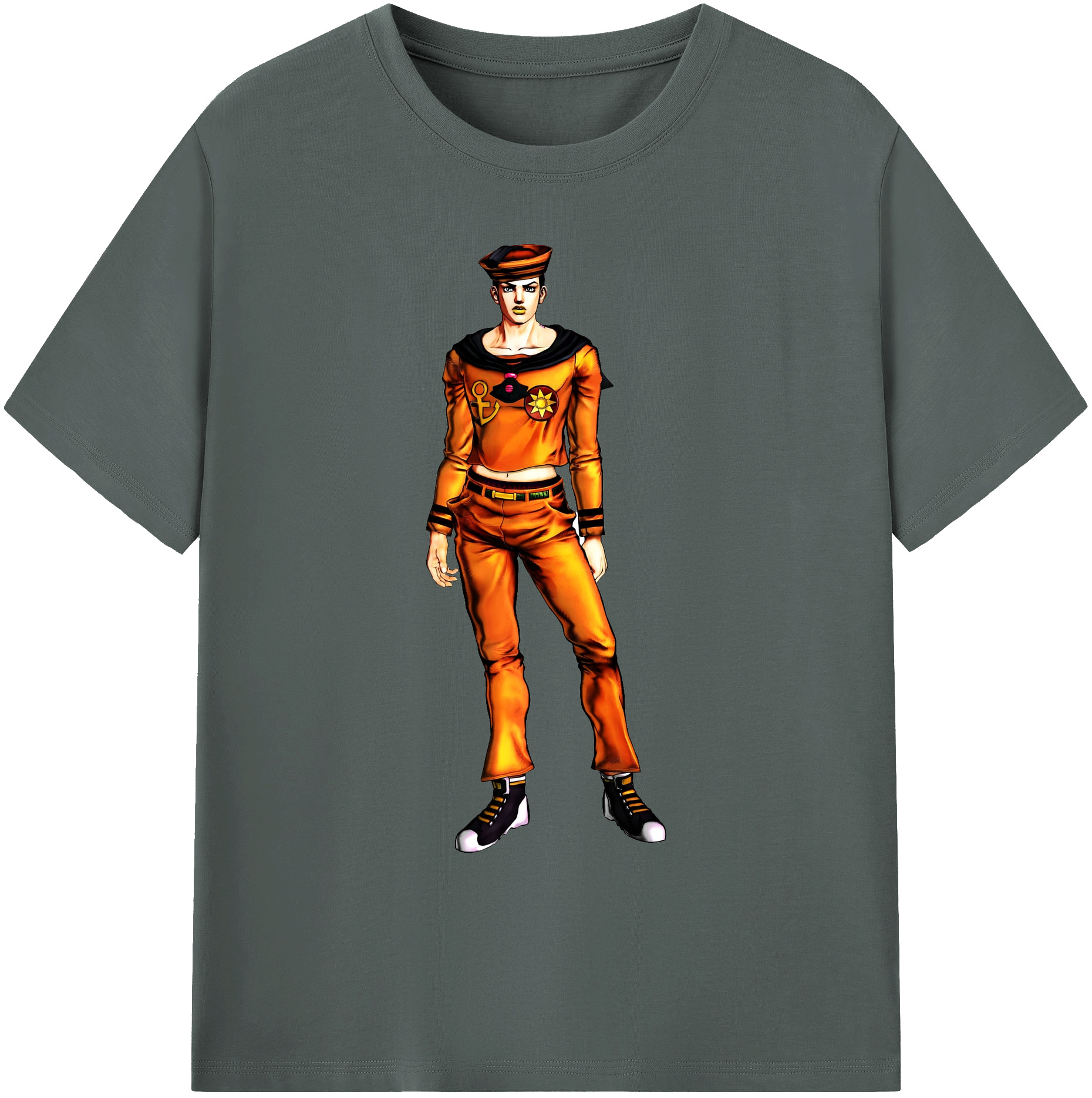 （画像用） ジョジョの奇妙な冒険 東方定助 JoJo's Bizarre Adventure Higashikata Josuke 綿100％ メンズ半袖Tシャツ｜肌触りやわらか＆通気性